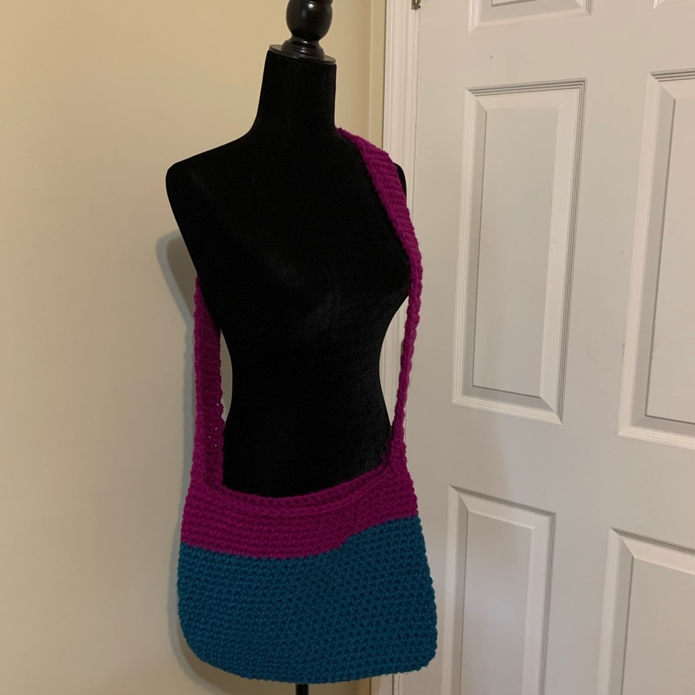 Boho Crossbody Bag Handmade Crocheted